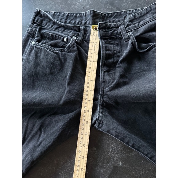 H&M Mens Straight Regular Fit Denim Size 32x32 Black Button Fly Jeans Casual Y2K - Picture 7 of 8